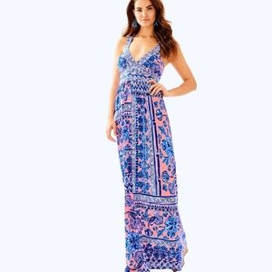 NWOT Lilly Pulitzer Taryn Maxi Dress Melon Fig